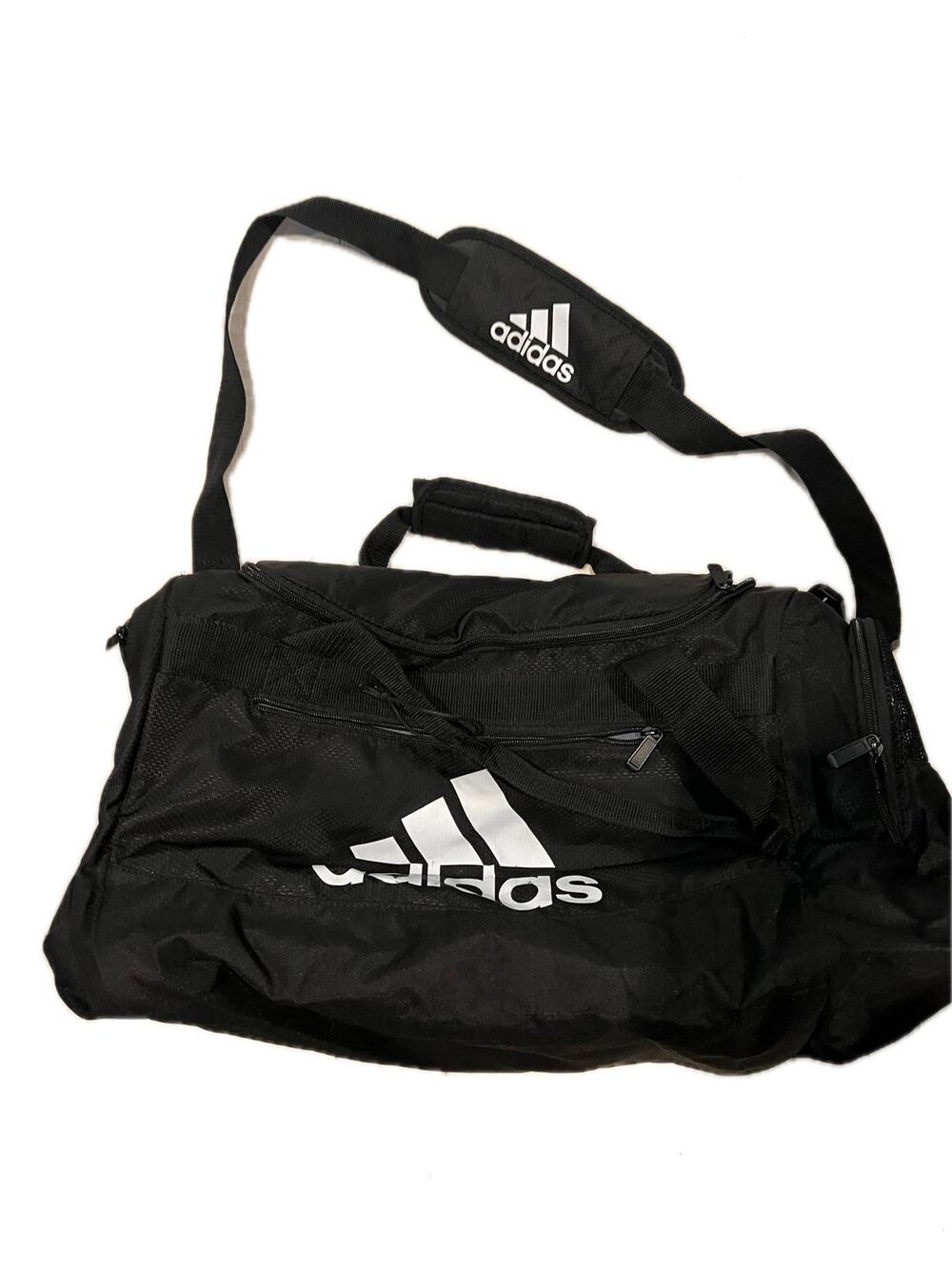 Adidas Defender Medium 20"x12"x10" Black White Duffel Bag